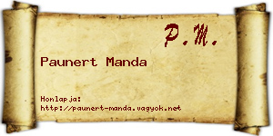 Paunert Manda névjegykártya